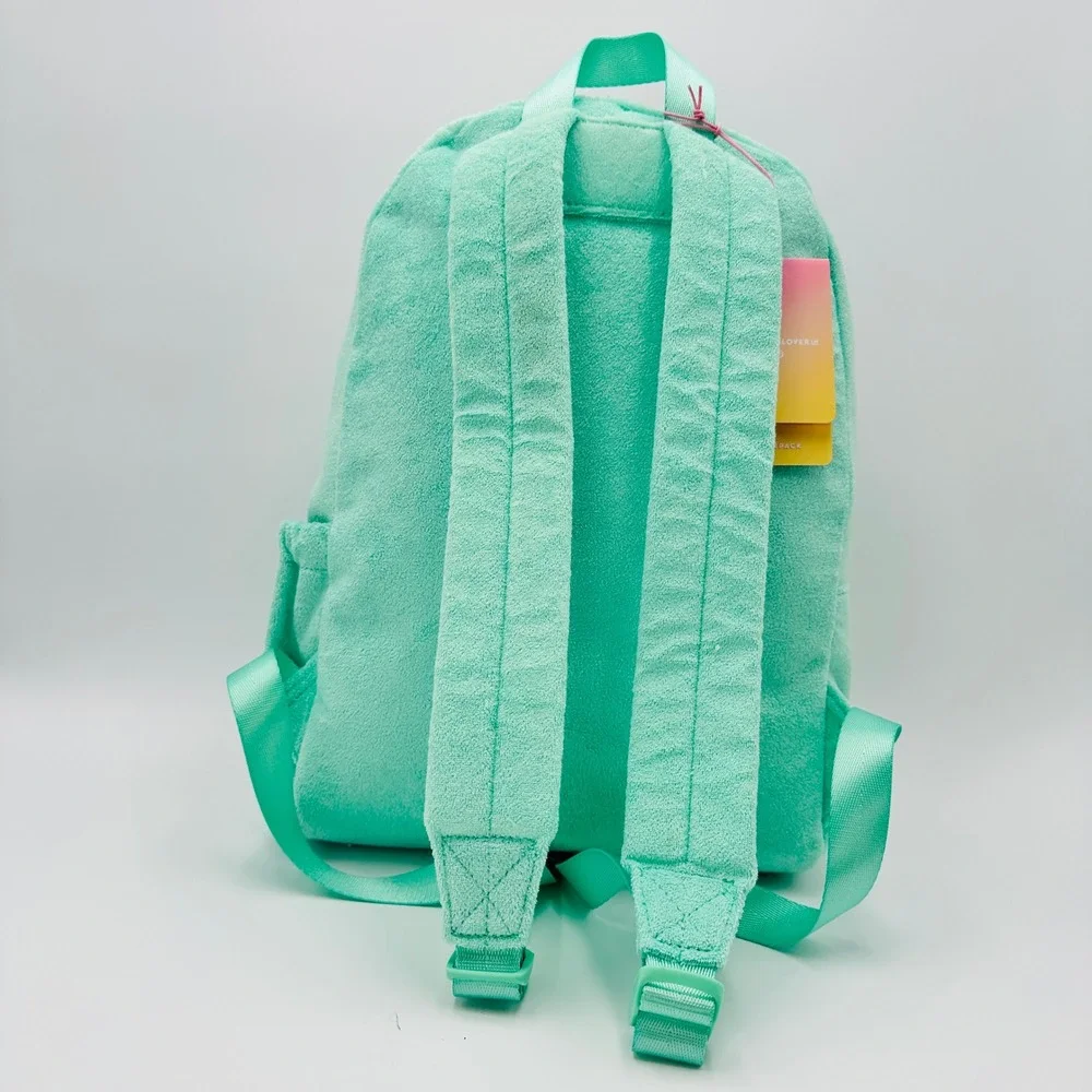 Stoney Clover Lane x Target Mint Green Terry Embossed Backpack Gold Hardware NWT